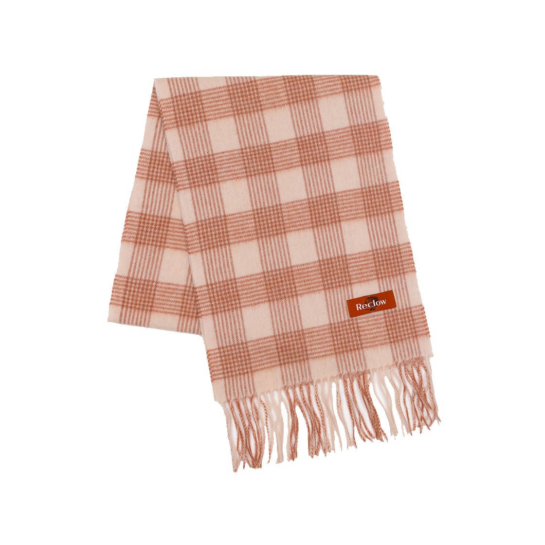 리끌로우 울 100% 체크 머플러  캐롯(RECLOW Wool 100% Check Muffler  Carrot)