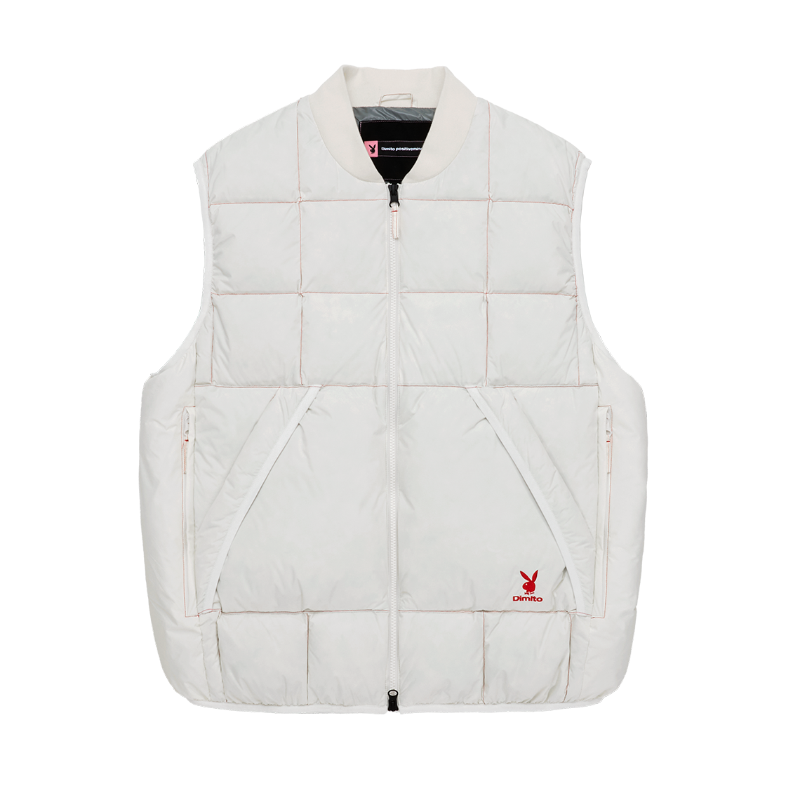 [디미토 X 플레이보이] 스티치드 다운 베스트 오프 화이트