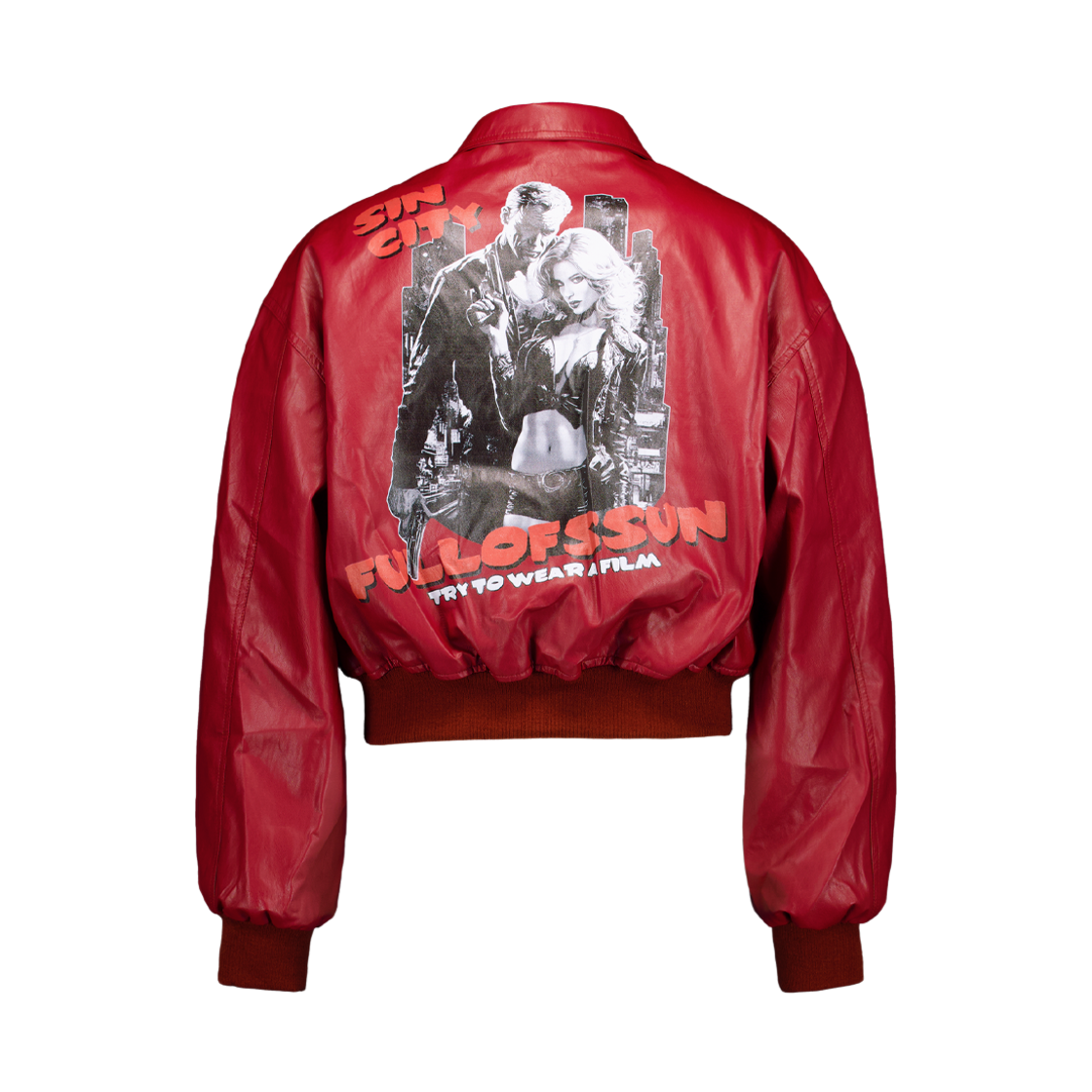 25FW-02(250202) Full of Ssun Sincity Graphic Leather Jacket Red