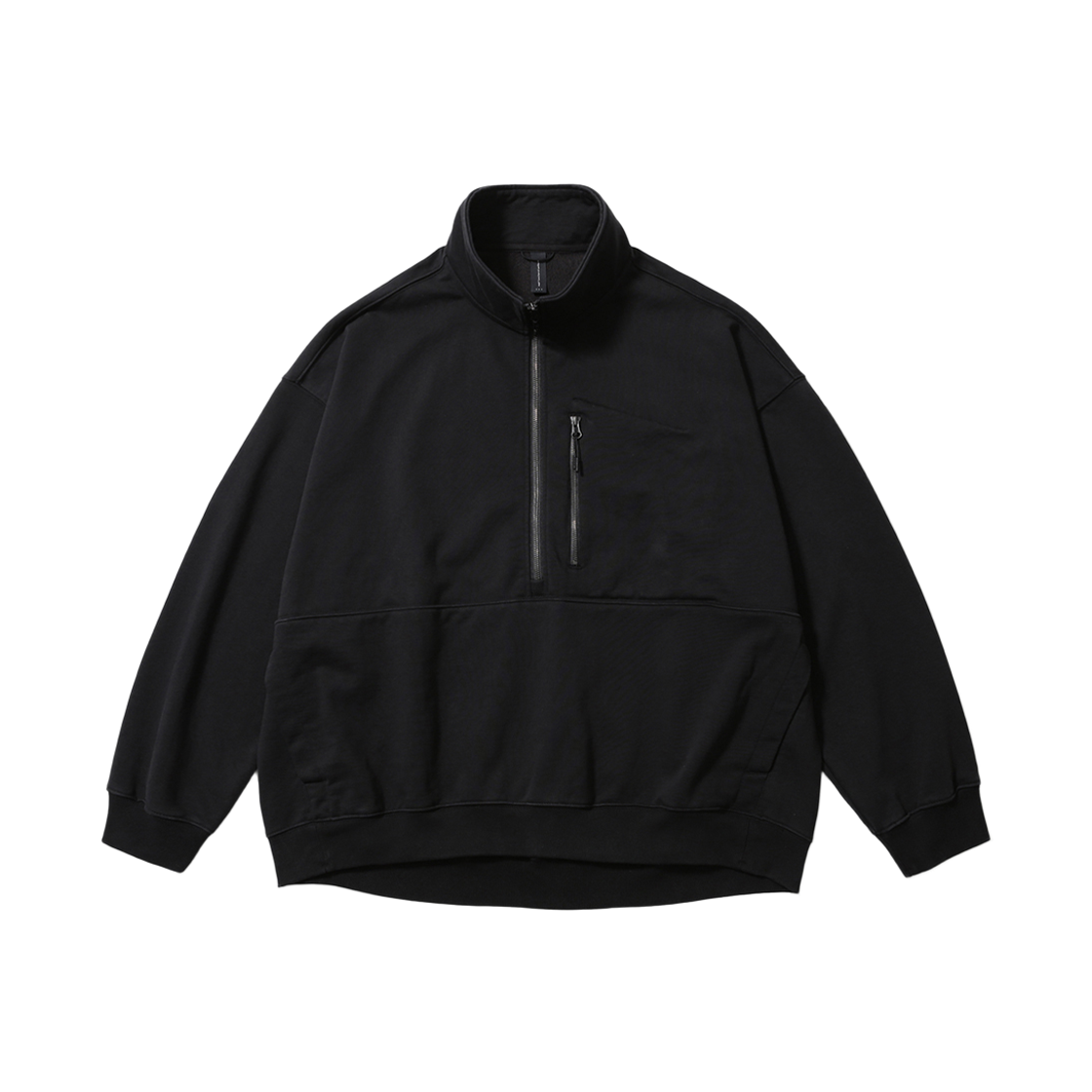 모이프 배기 하프 집업 스웨트셔츠 블랙([FW25] moif Baggy Half-Zip Sweat Black)