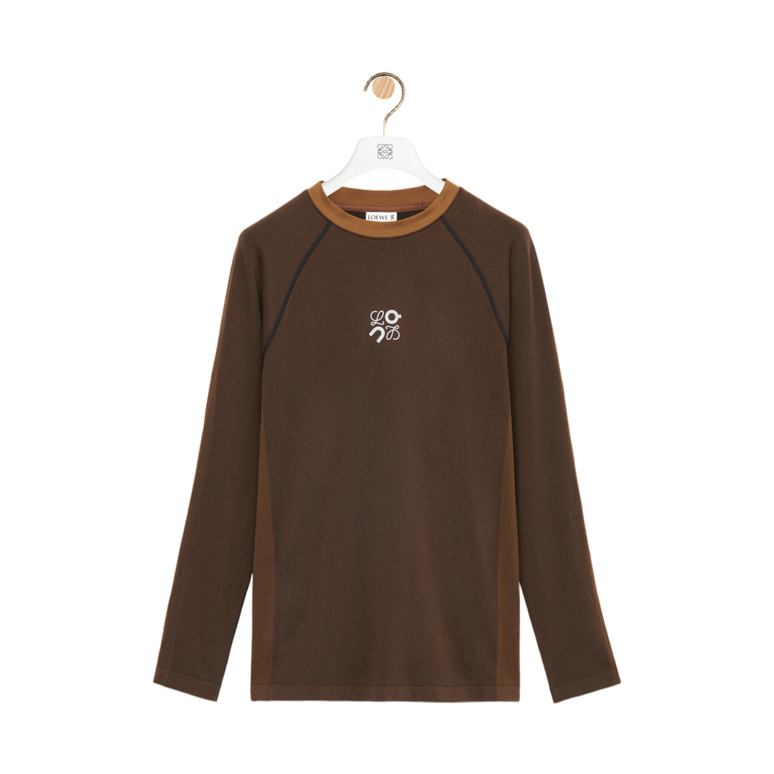 H929Y23X06-5542 Loewe x On Running Long Sleeve Top In Technical Jersey Toffee
