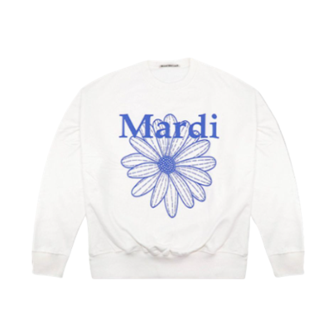 (W) 마르디 메크르디 플라워마르디 스웨트셔츠 비비드 블루((W) Mardi Mercredi Flowermardi Sweatshirt White Vivid Blue)