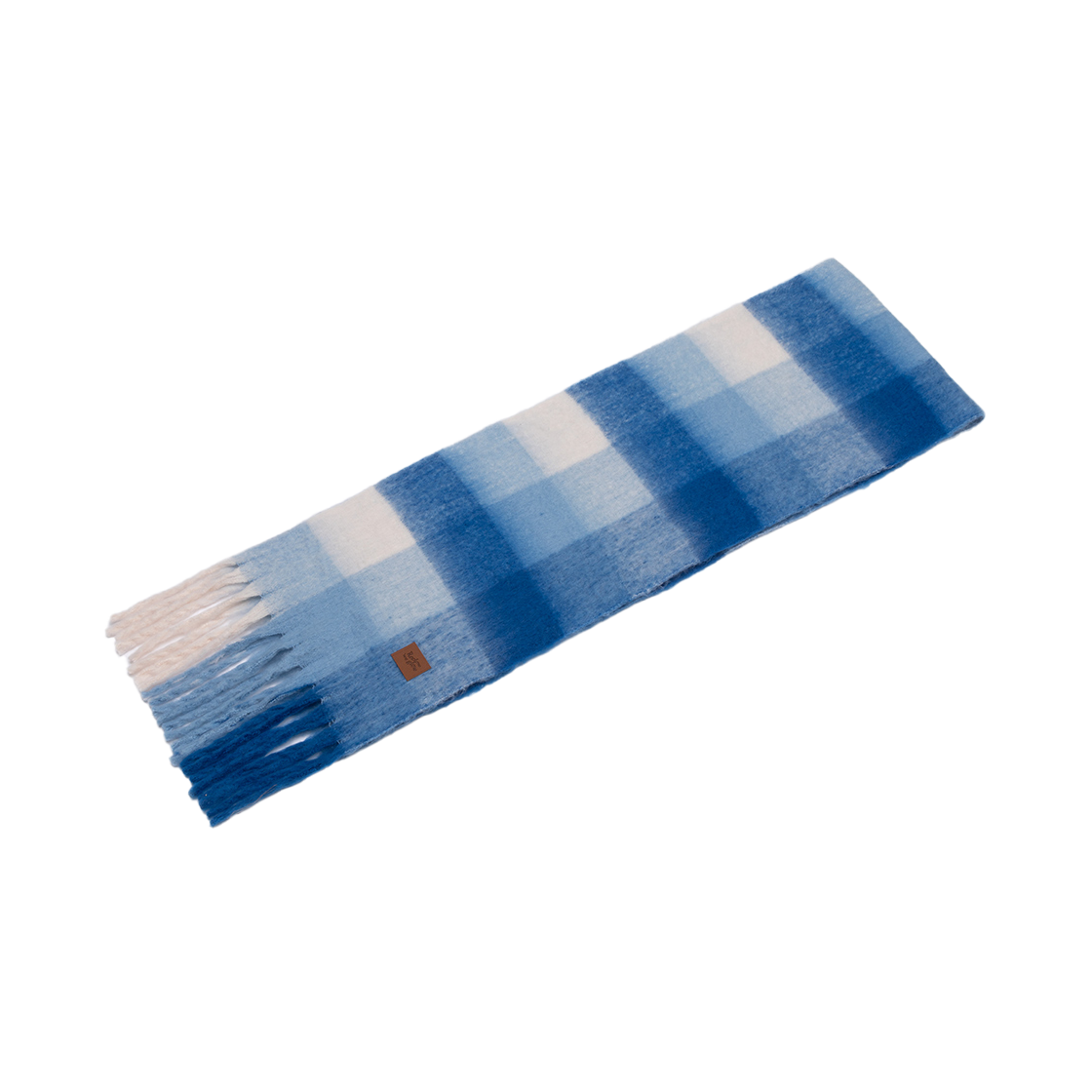 리끌로우 스노우 체크 머플러 블루(RECLOW Snow Check Muffler Blue) - 3