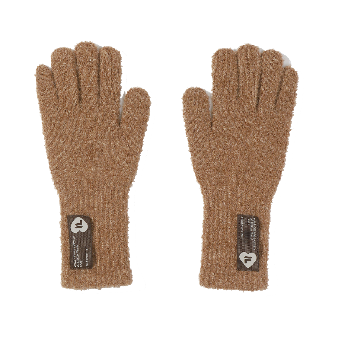1100FS254KG01F001217 [6% 적립] FILA Cozy Knit Gloves Brown
