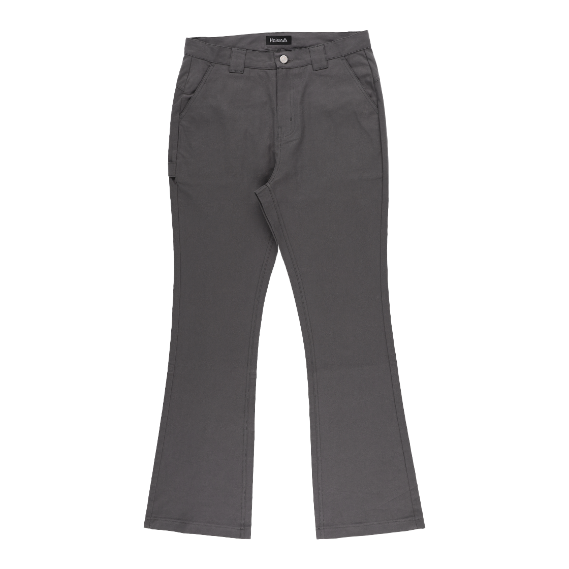 HIS25SS001SVIV Heisan Snap Button Bootscut Pants - Charcoal