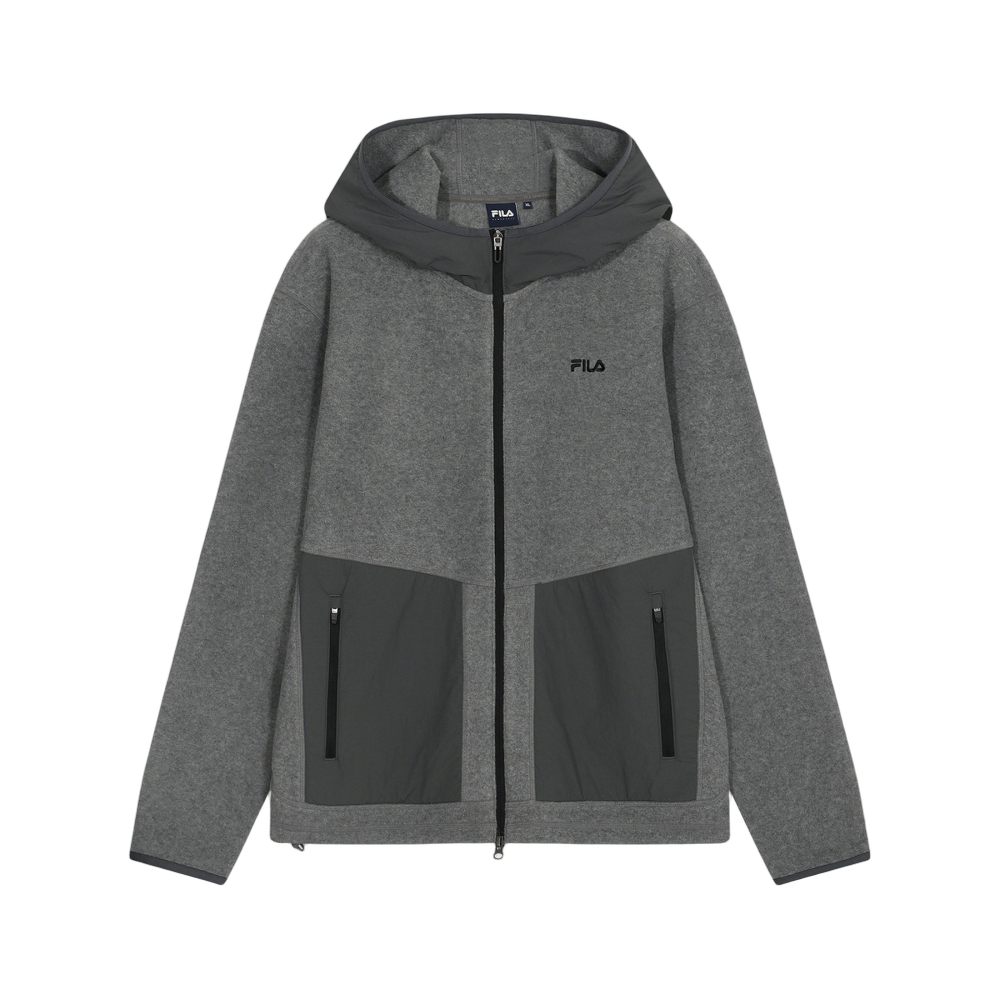 1100FS254FT02X001071 [6% 적립] FILA Micro Fleece Hoodie Zip-Up Melange Gray