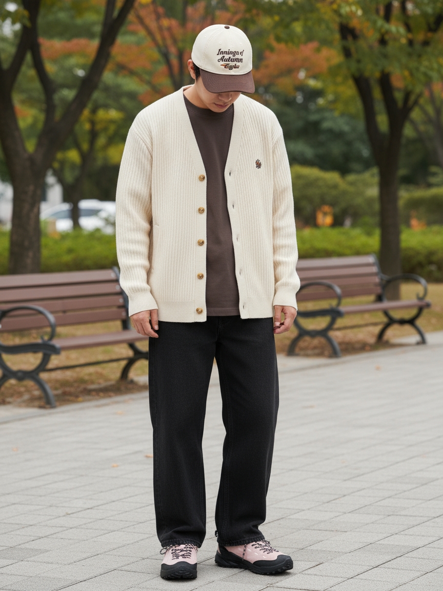(W) Adidas Adimatic Pink Fusion, (W) Uniqlo Coating Short Blouson Dark Brown - JP 착용 스타일 - 3