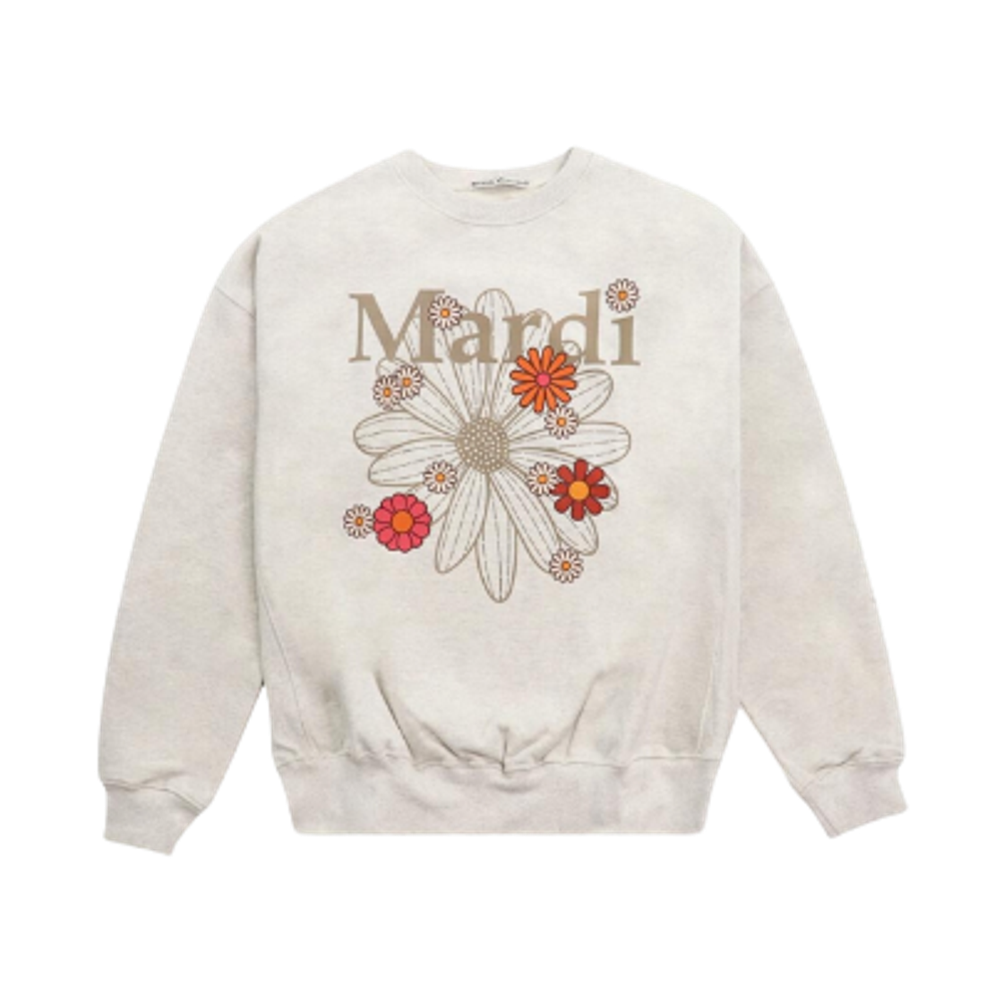 - (W) Mardi Mercredi Flowermardi Blossom Sweatshirt Oatmeal Taupe