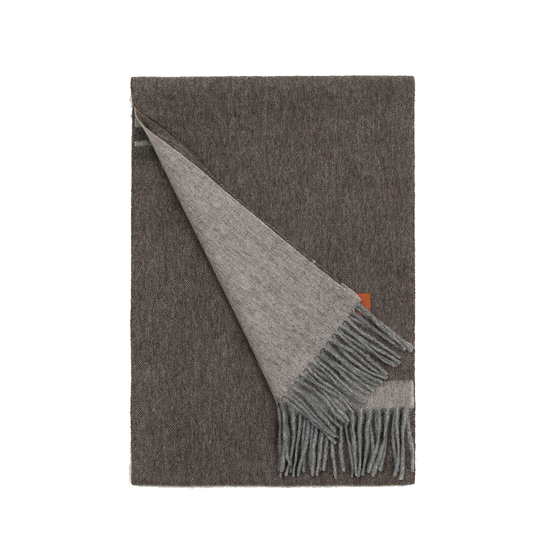 리끌로우 울 100% 배색 머플러 투톤브라운(RECLOW Wool 100% Muffler TwoTone Brown) - 2