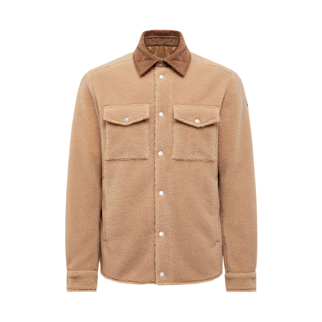 K2-091-2F00025-809BY-20U Moncler Teddy Corduroy Trimmed Shirt Jacket Beige - 25FW