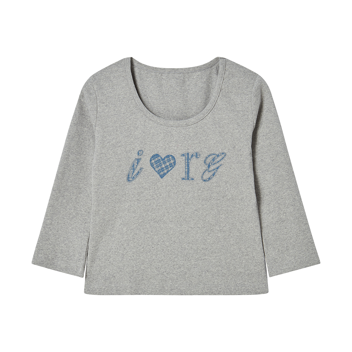 RG_25_FA2_LS_19 Rogin N Rosie I Luv RnR Check Point Long Sleeve Gray