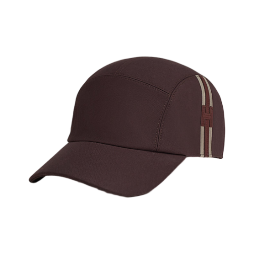 에르메스 네바다 H 스트라이프 캡 코튼 트윌 & 팔라듐 하드웨어 그르나(Hermes Nevada H Stripe Cap Cotton Twil & Palladium Grenat) - 1