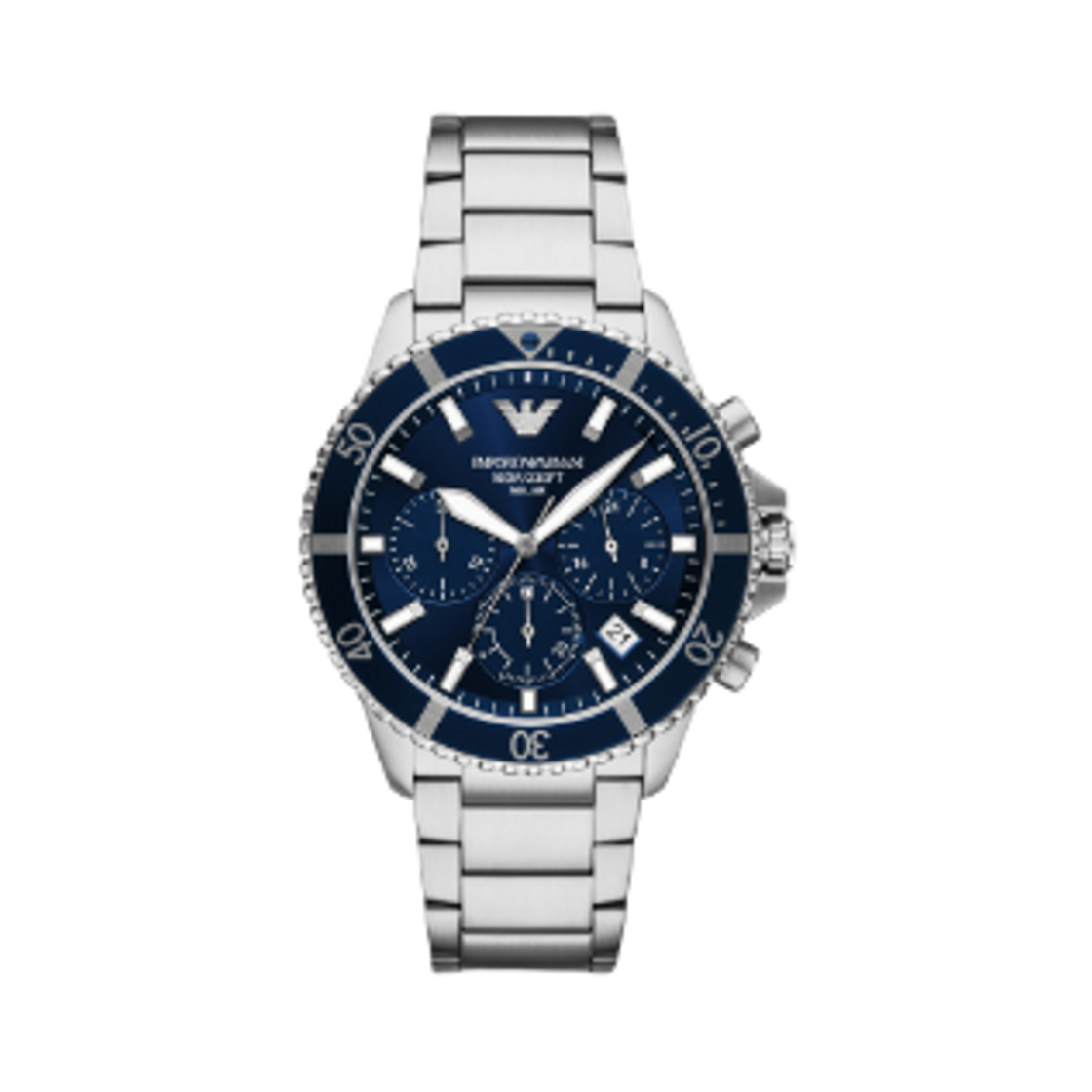 AR11681 Emporio Armani World Explorer Solar Chronograph 43.5mm Stainless Steel Blue Silver
