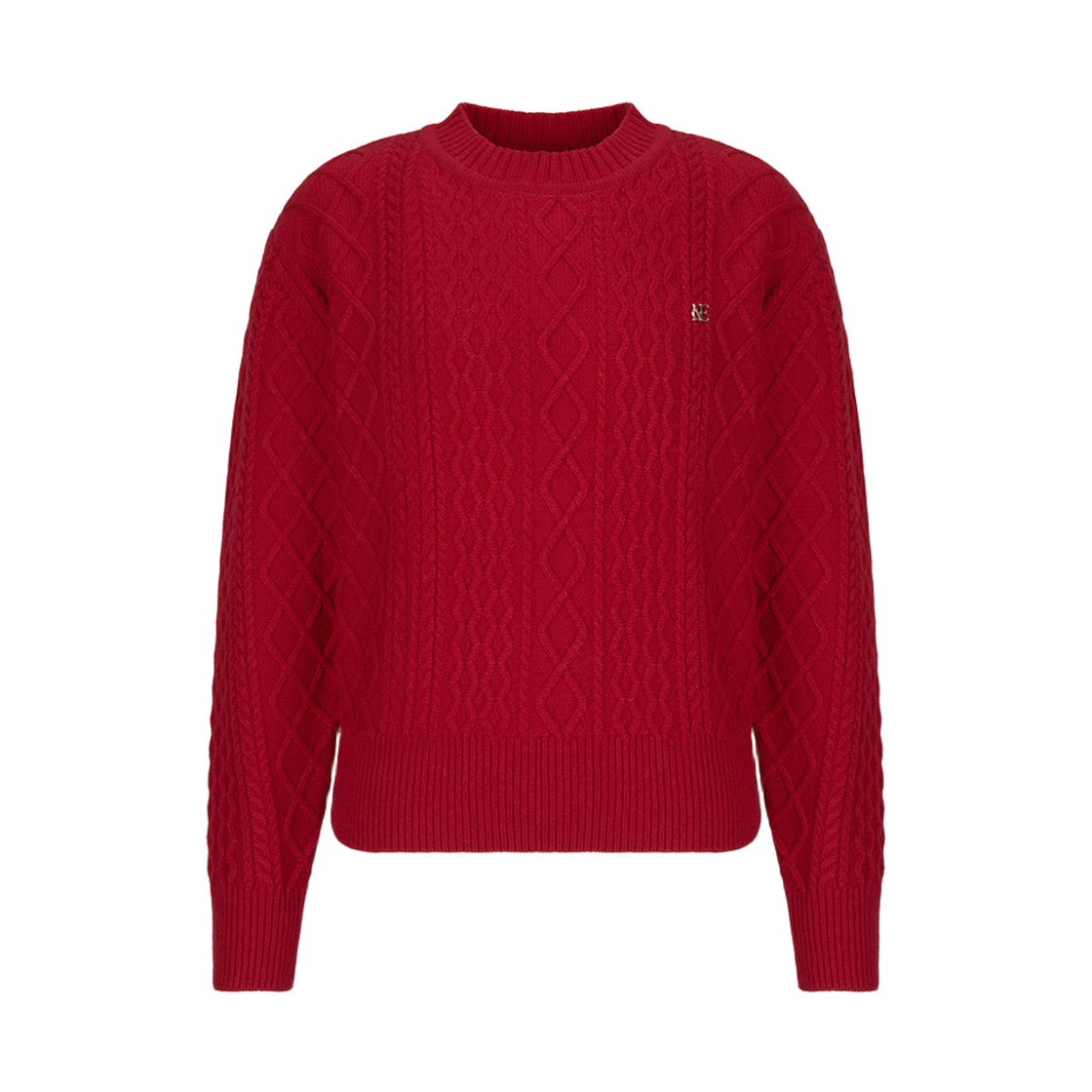 NWA5WKT48RD (W) Noice  Cable Wool-Blend Sweater Red