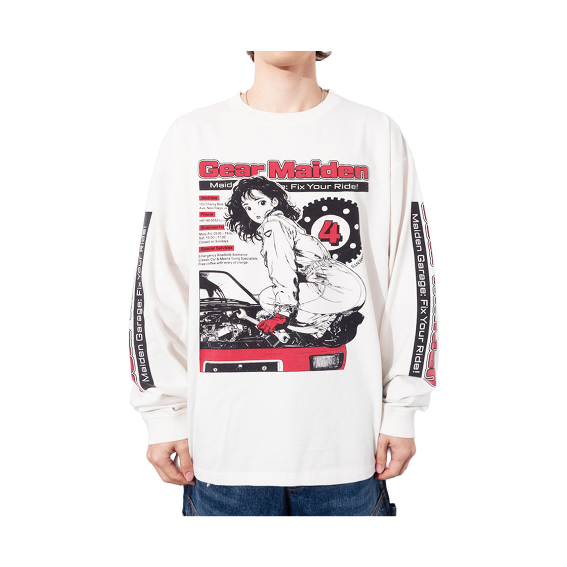 큐티에잇 가먼츠 기어 메이든 워시드 롱 슬리브 에크루(QT8 GARMENTS Gear Maiden Washed Long Sleeve Ecru) - 3