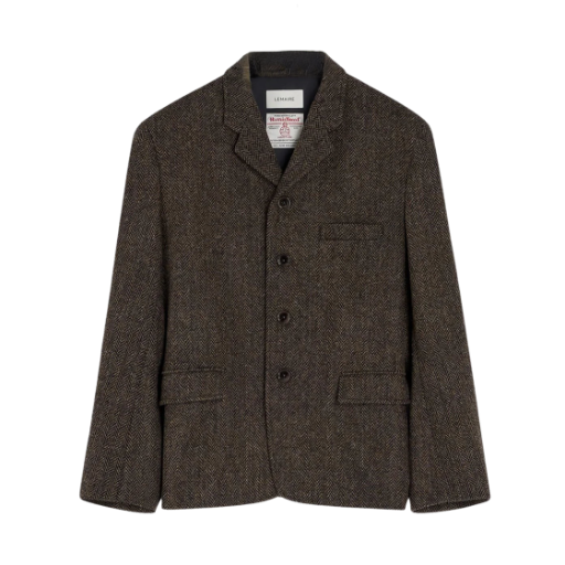 (W) 르메르 박시 테일러드 자켓 블랙 브라운 멜란지((W) Lemaire Boxy Tailored Jacket Black Brown Melange) - 1