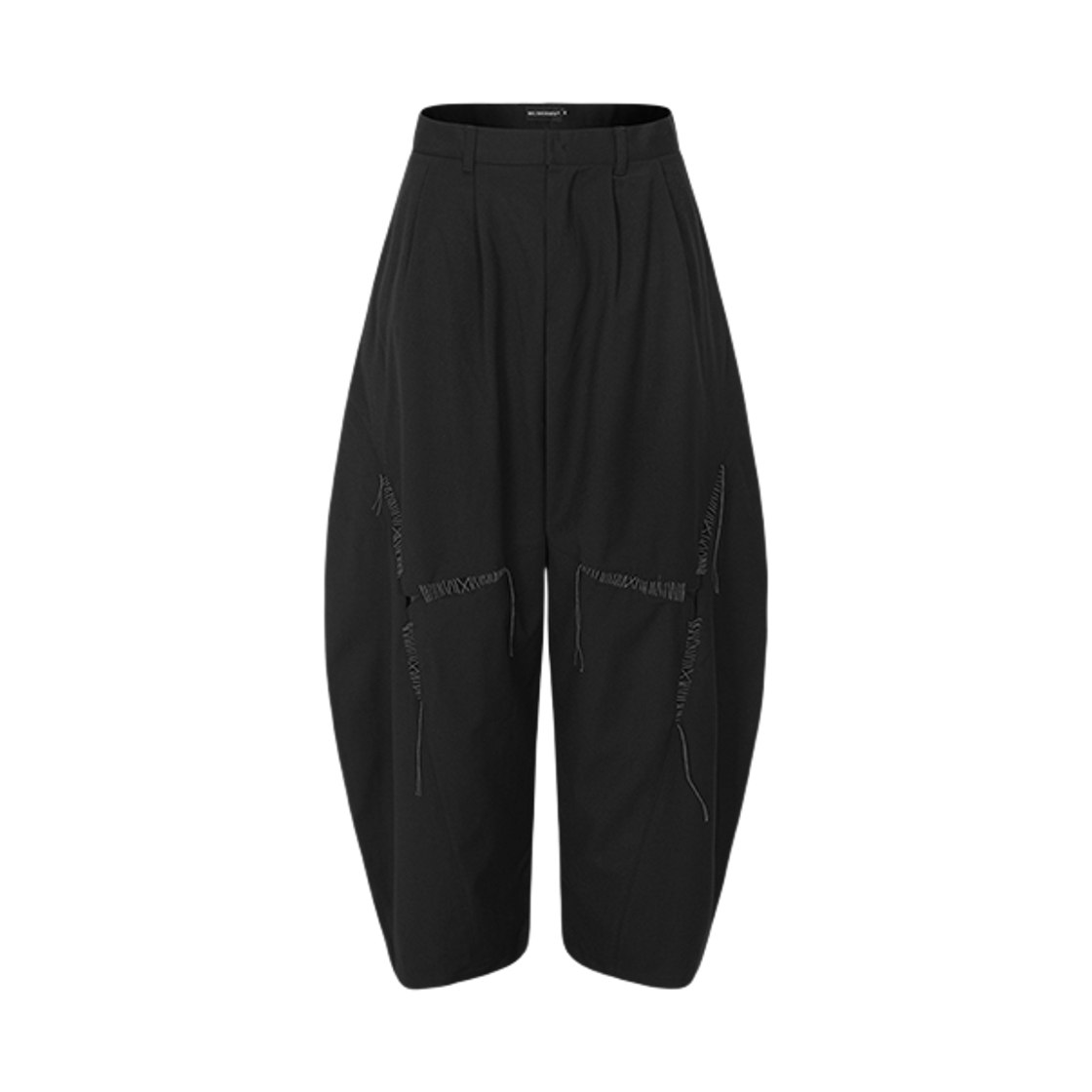 S06054 Surgery Sutured Wide Balloon Trousers Black