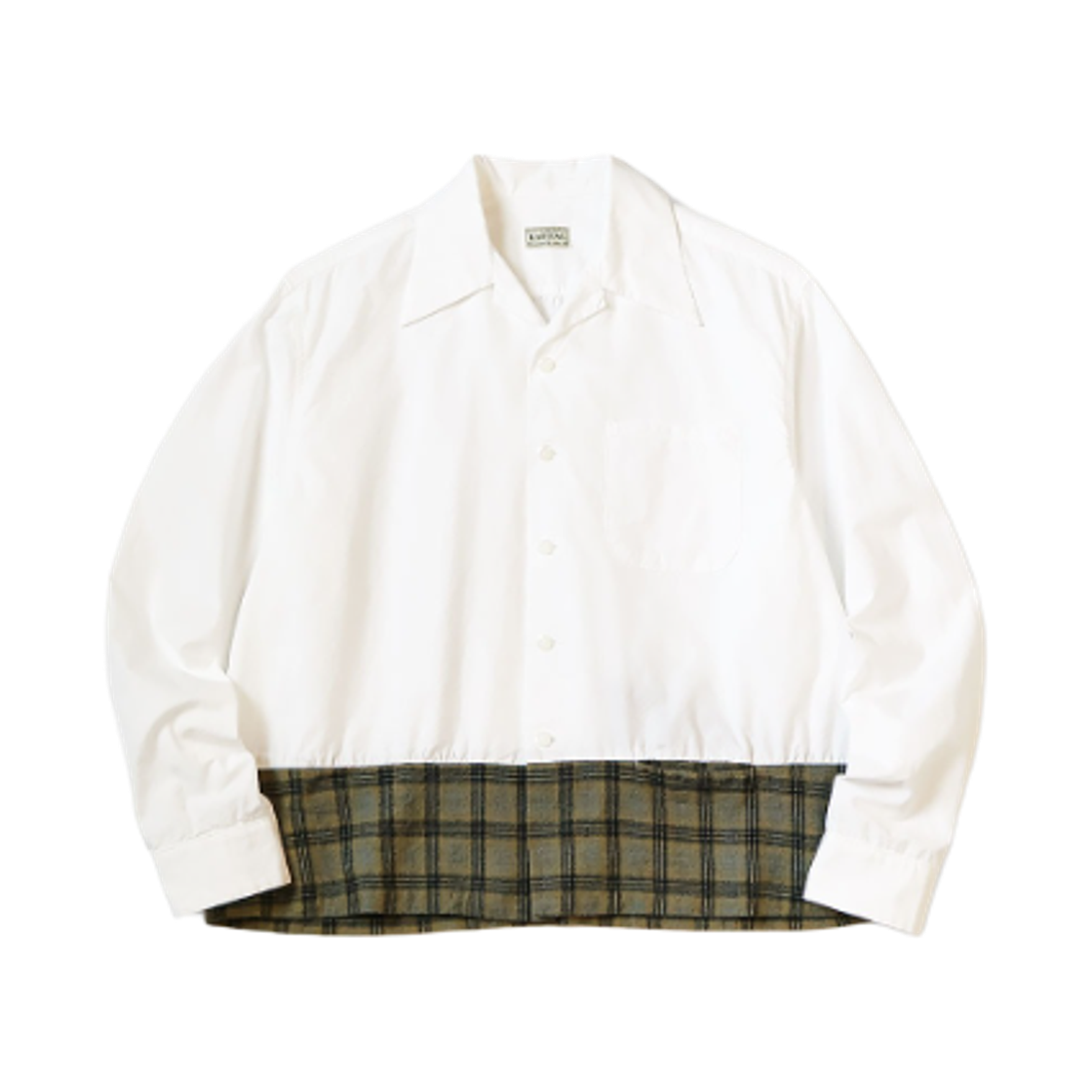 캐피탈 OX x 울 체크 도그 바이트 오픈 칼라 셔츠 화이트(Kapital OX x Wool Check Dog-Bite Open-Collar Shirt White) - 1