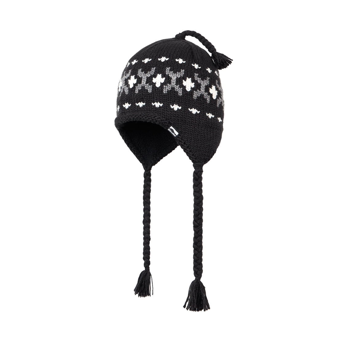 WVEN24112 Dimito Simple Crochet Ear Flap Beanie Black