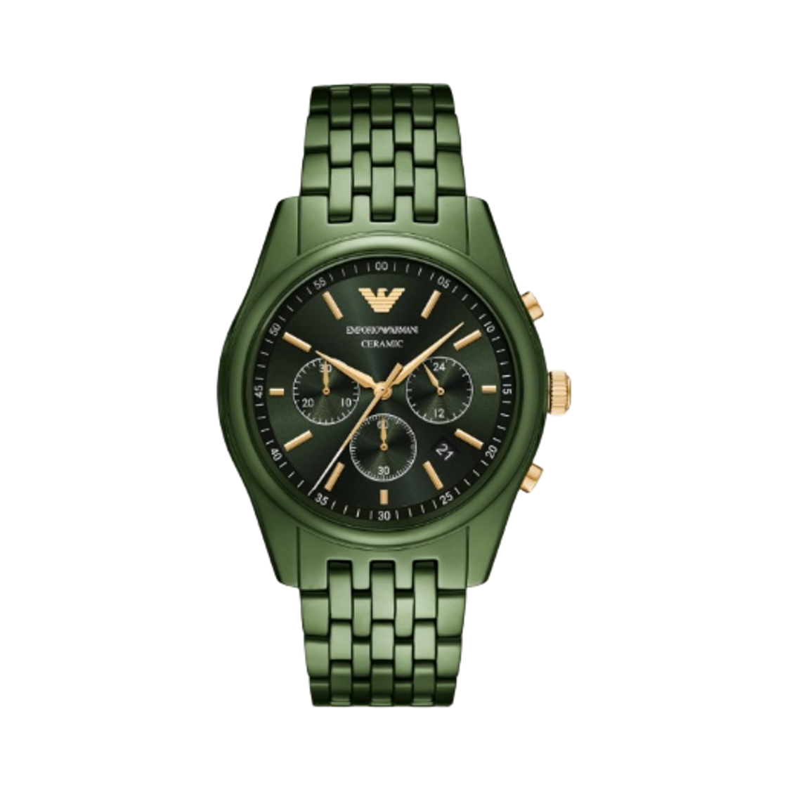 엠포리오 아르마니 쿼츠 크로노그래프 43mm 세라믹 그린(Emporio Armani Quartz Chronograph 43mm Ceramic Green) - 1