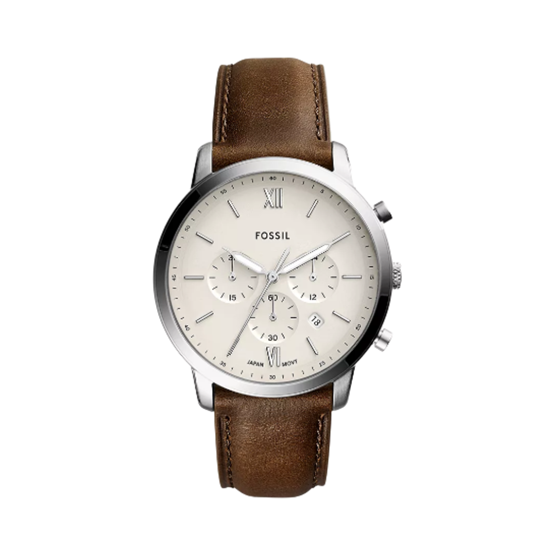 FS5380 Fossil Neutra Chronograph 44mm Leather Cream Brown