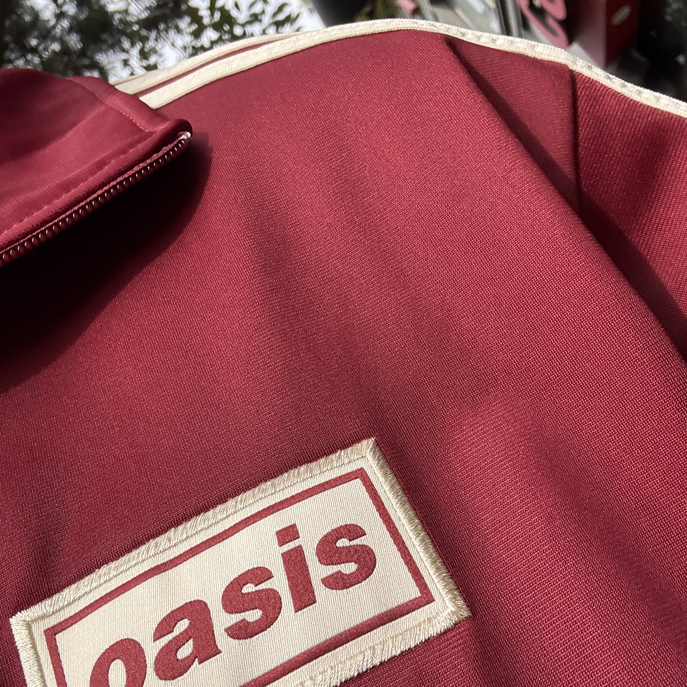 Adidas x Oasis Tour Firebird Track Top Noble Maroon - US Sizing 착용 스타일