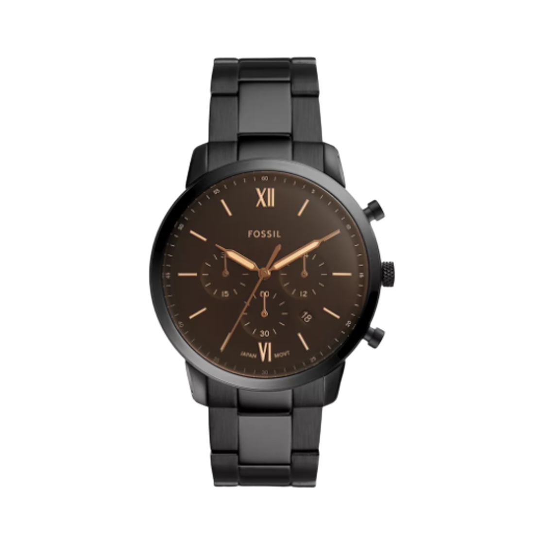 파슬 뉴트라 크로노그래프 44mm 스테인리스 스틸 블랙(Fossil Neutra Chronograph 44mm Stainless Steel Black)