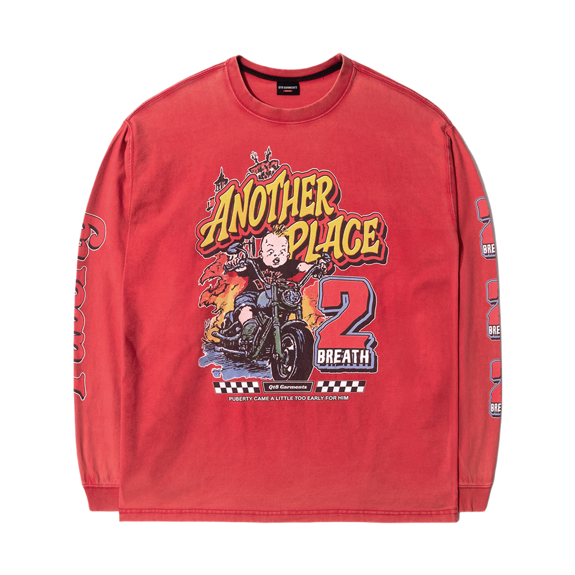 Q5AMTL004RED QT8 GARMENTS Another Place Washed Long Sleeve Red
