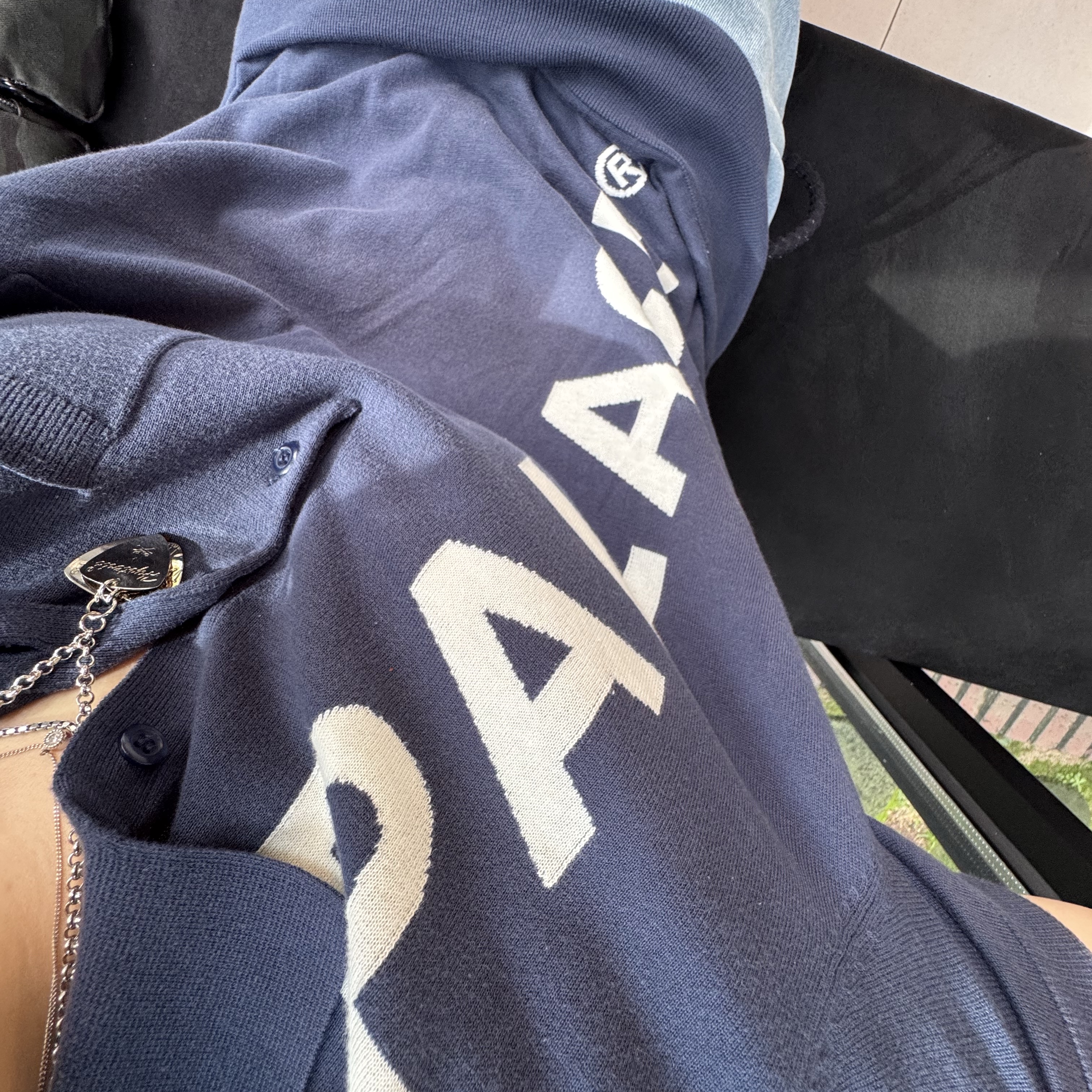 Palace Intarsia Font Polo Pink - 22SS, (W) Hysteric Glamour On Skull Pick Necklace Silver 착용 스타일 - 2