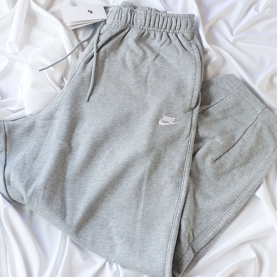 Nike Club Fleece Oversized French Terry Pants Dark Grey Heather Light Smoke Grey - Asia 착용 스타일 - 1