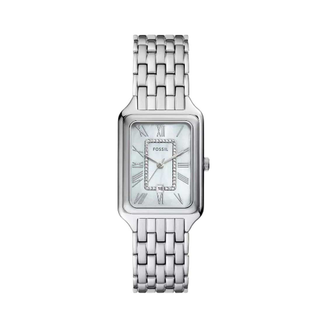 ES5306 (W) Fossil Raquel Three-Hand Date 26mm Stainless Steel White Silver