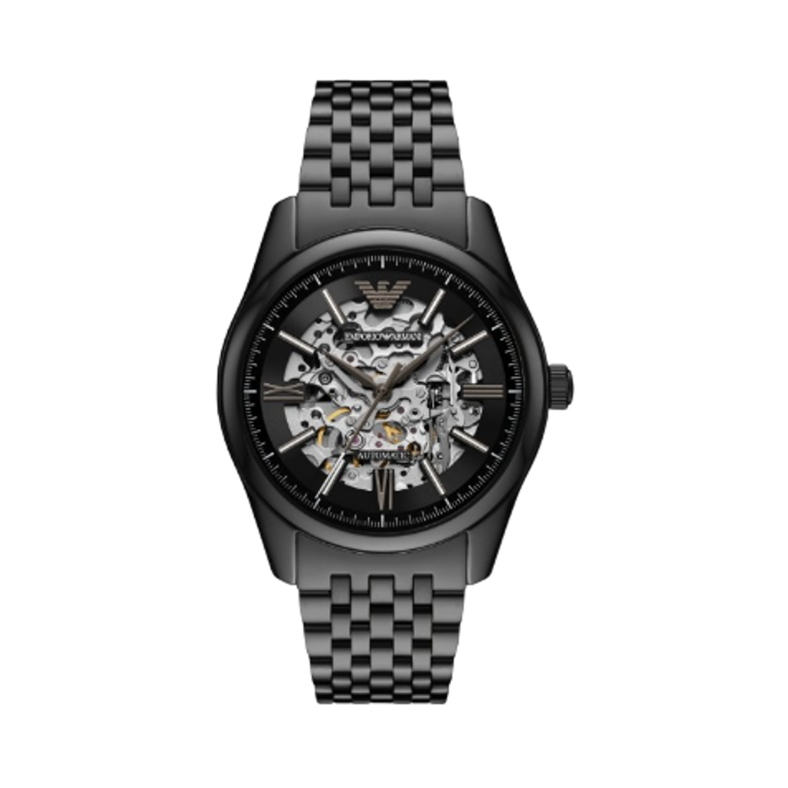 AR60093 Emporio Armani Automatic Three-Hand 43mm Stainless Steel White Black