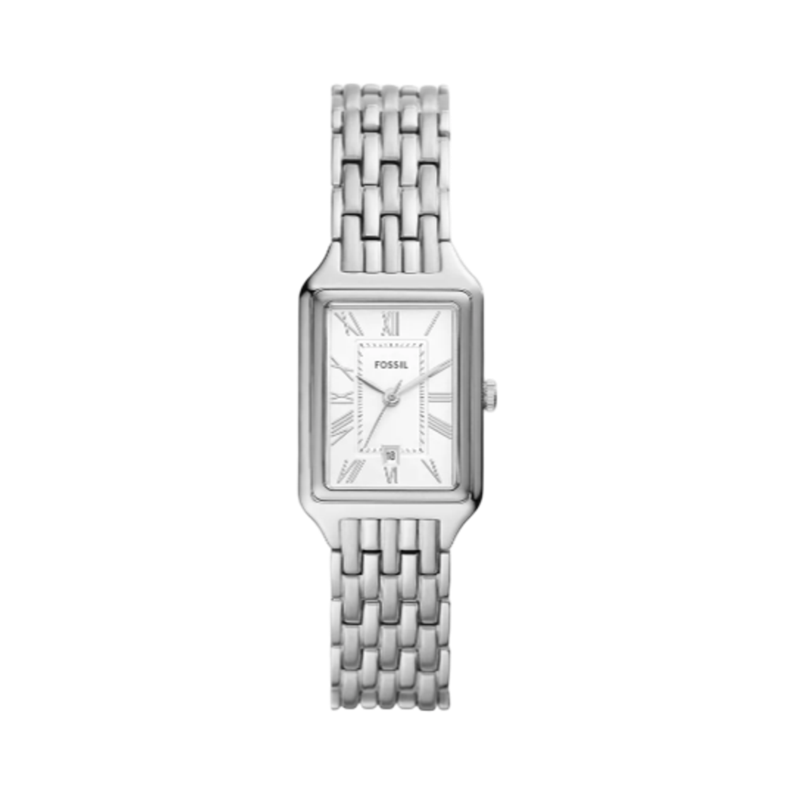 ES5221 (W) Fossil Raquel Three-Hand Date 23mm Stainless Steel White Silver