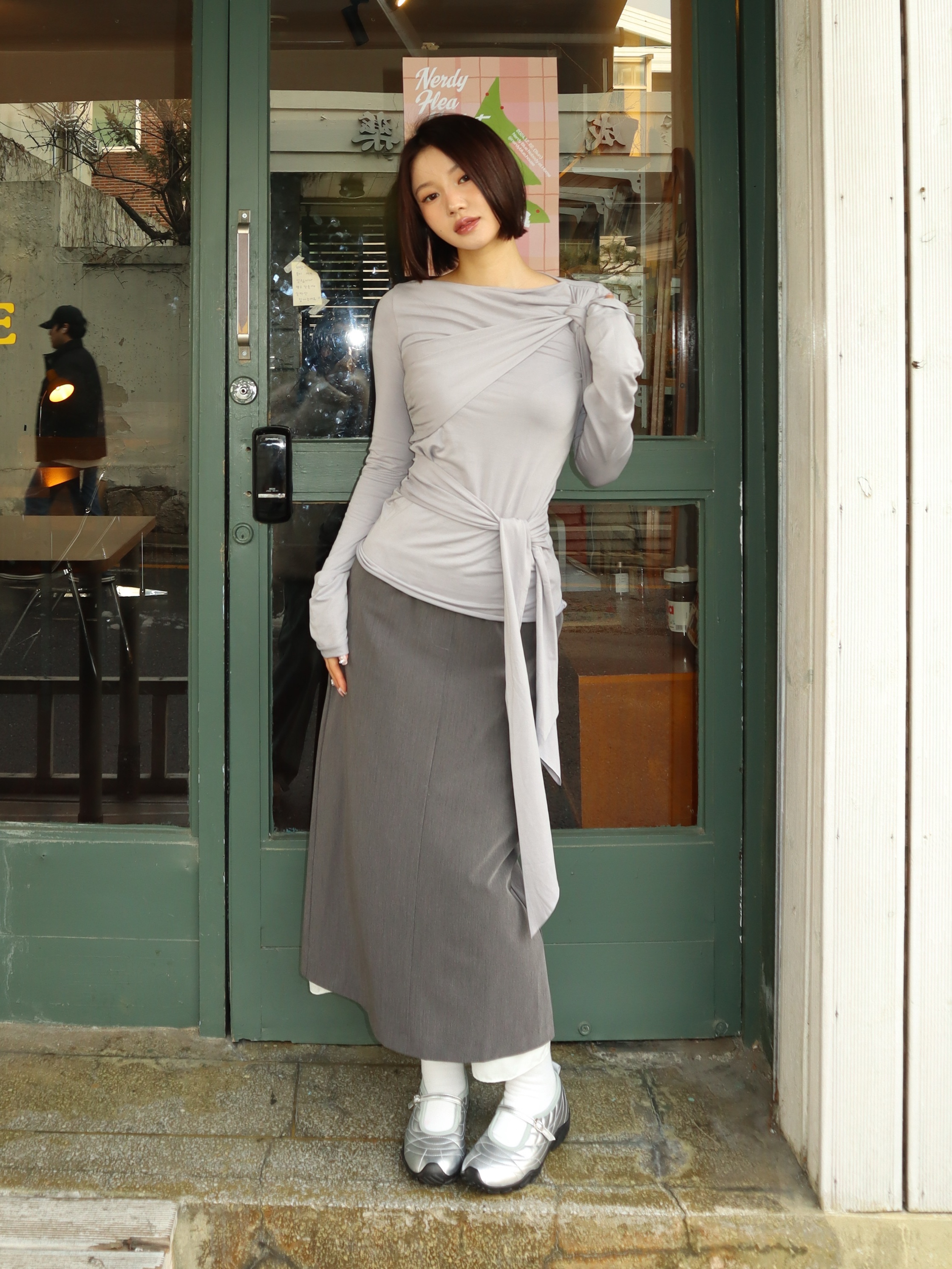 COREOFALCHEMY Strap MaryJane Pasdechat Lugsole Silver 착용 스타일 - 1
