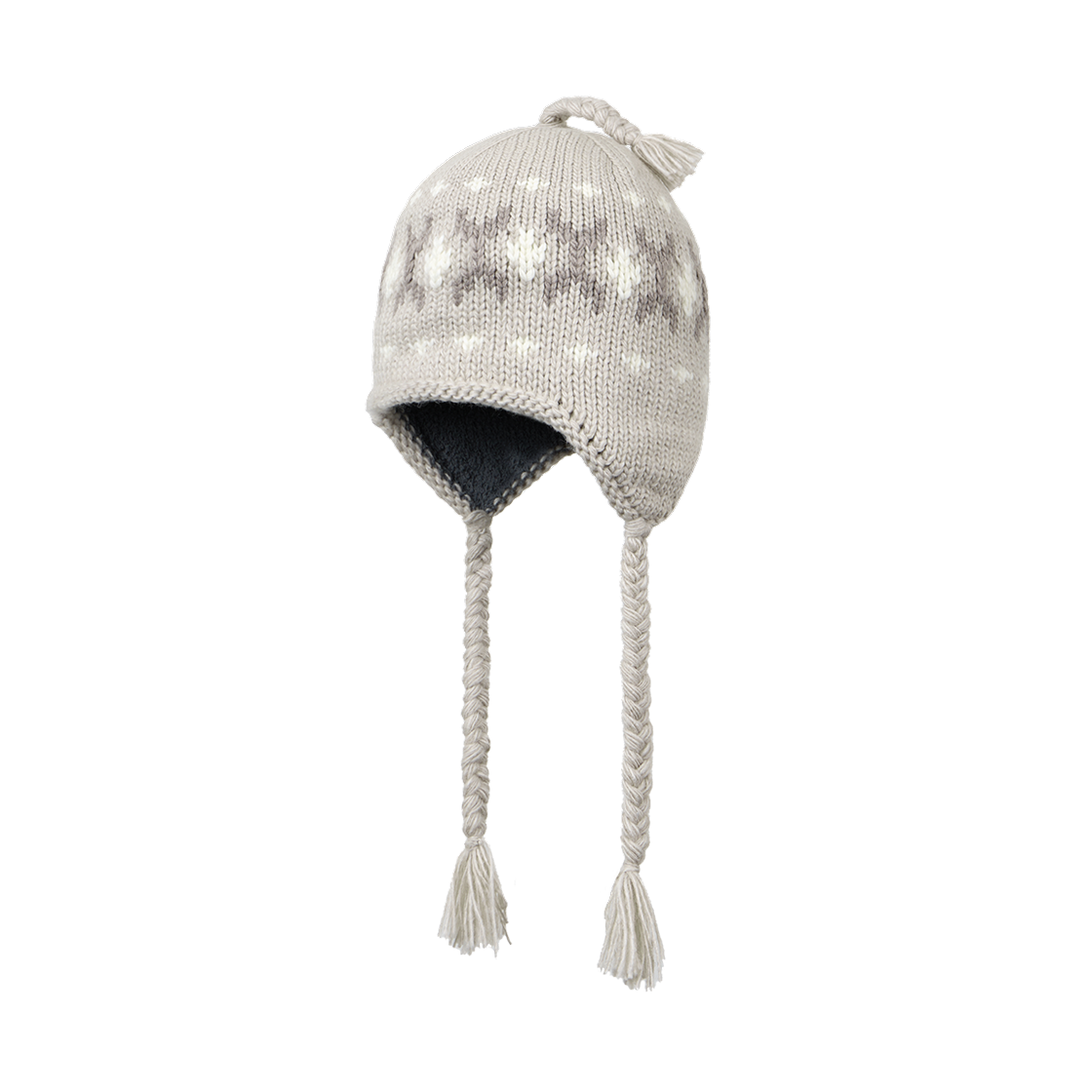 WVEN24152 Dimito Simple Crochet Ear Flap Beanie Grey