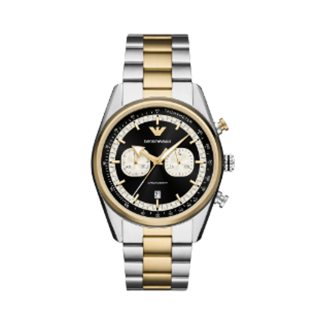 AR11678 Emporio Armani Quartz Chronograph 42mm Two-Tone Stainless Steel Black Gold