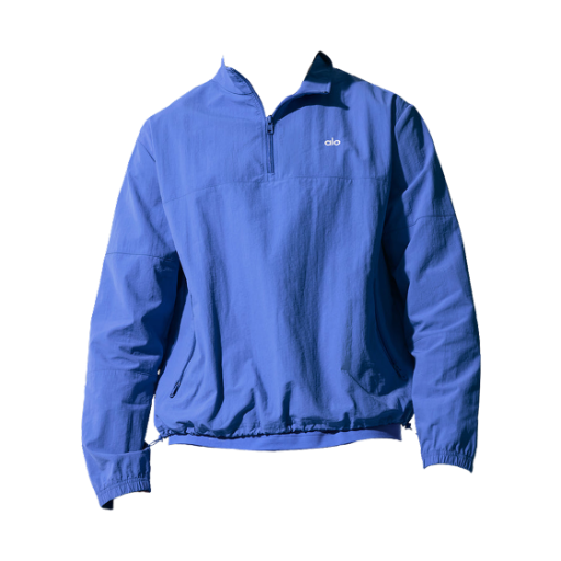 M3259R Alo Yoga Light Weight Takeaway Track Pullover Marathon Blue