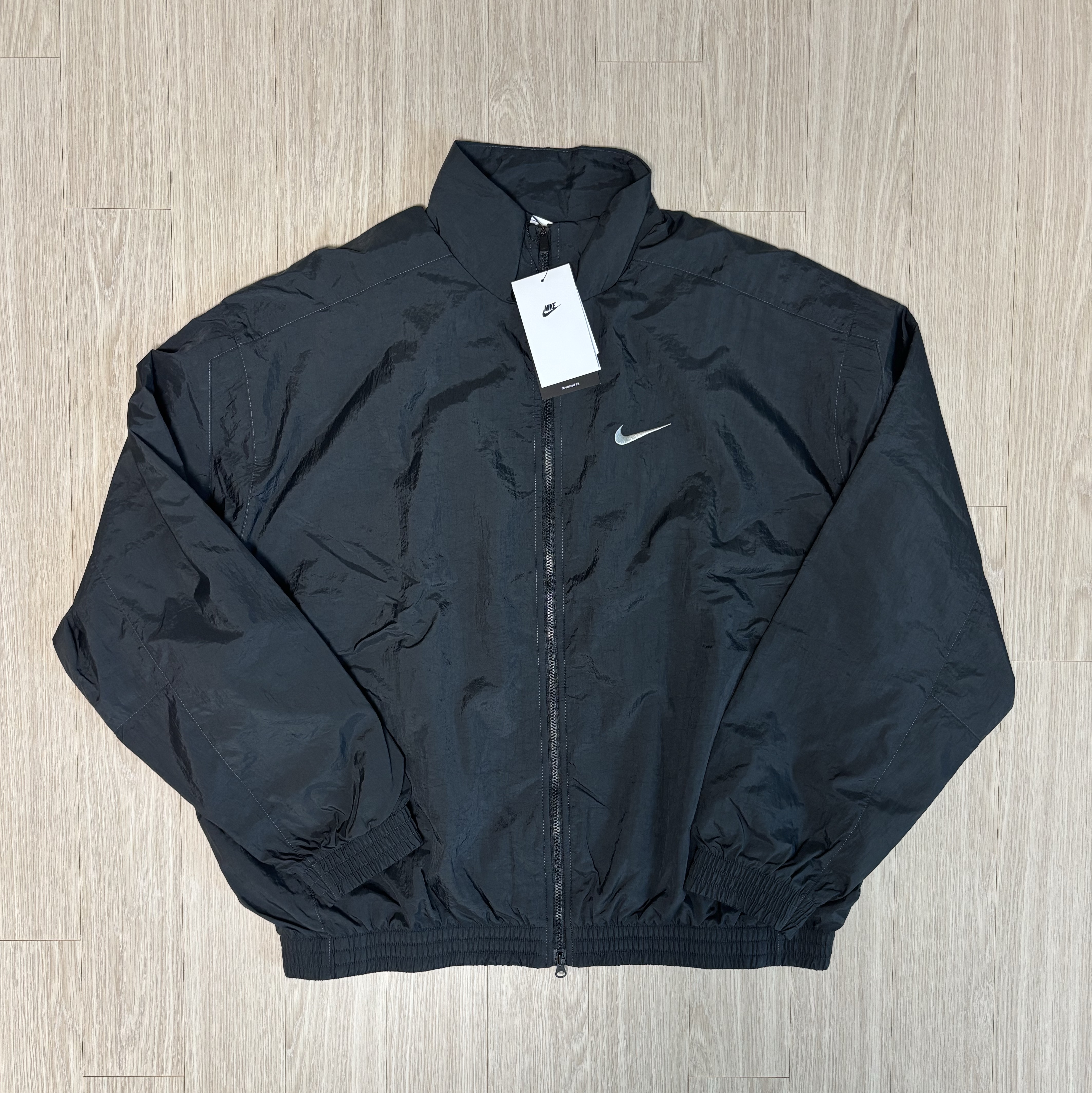 Nike Club Oversized Woven Track Jacket Off Noir College Grey - Asia 착용 스타일 - 1
