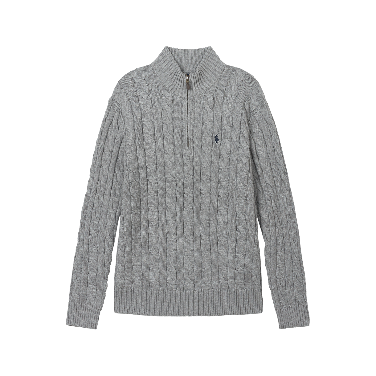 [10%적립] 폴로 랄프 로렌 케이블 니트 코튼 스웨터 폰 그레이 헤더  - 25FW([10%적립] Polo Ralph Lauren Cable Knit Cotton Sweater Faw Grey Heather - 25FW)