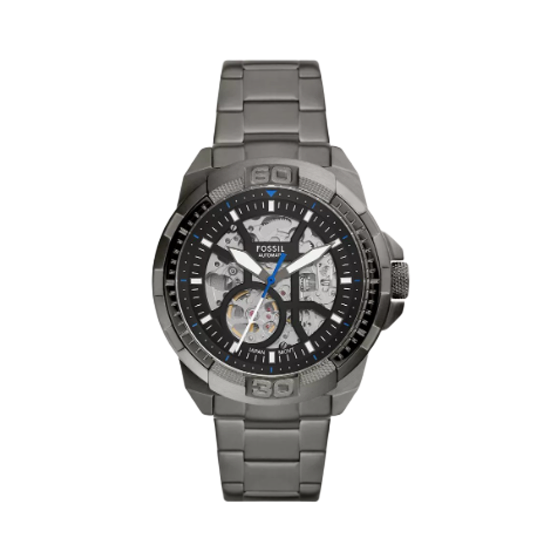ME3218 Fossil Bronson Automatic Three-Hand 44mm Stainless Steel Black Smoke