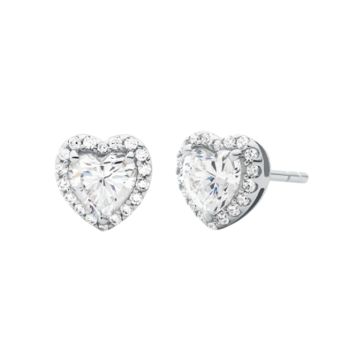 MKC1519AN040 (W) Michael Kors Heart Logo Stud Earrings Silver
