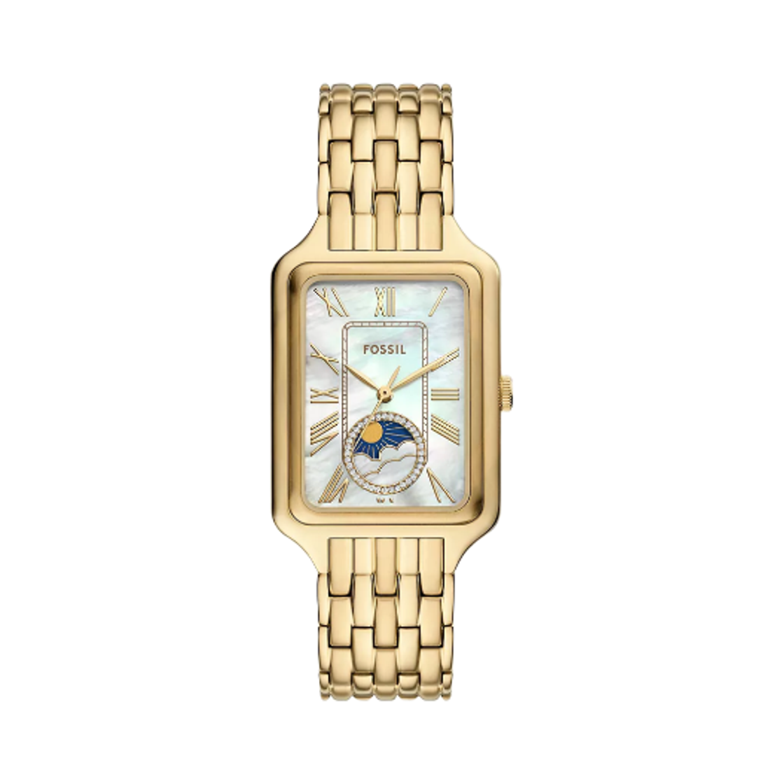 ES5398 (W) Fossil Raquel Sun Moon Quartz Multifunction 29mm Stainless Steel Gold