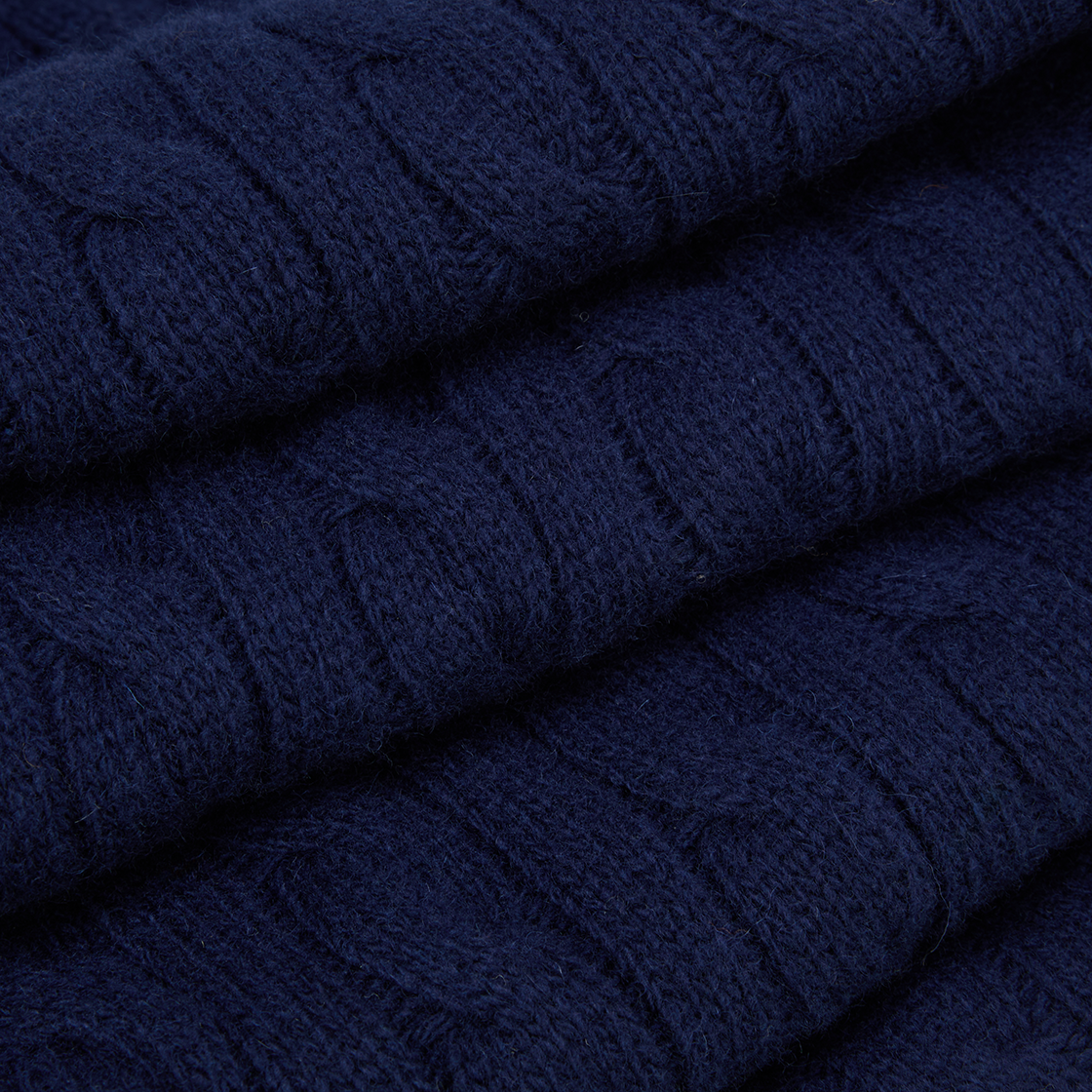 [10%적립] 폴로 랄프 로렌 케이블 니트 울 블렌드 스카프 뉴포트 네이비 - 25FW([10%적립] Polo Ralph Lauren Cable Knit Wool Blend Scarf Newport Navy - 25FW) - 5