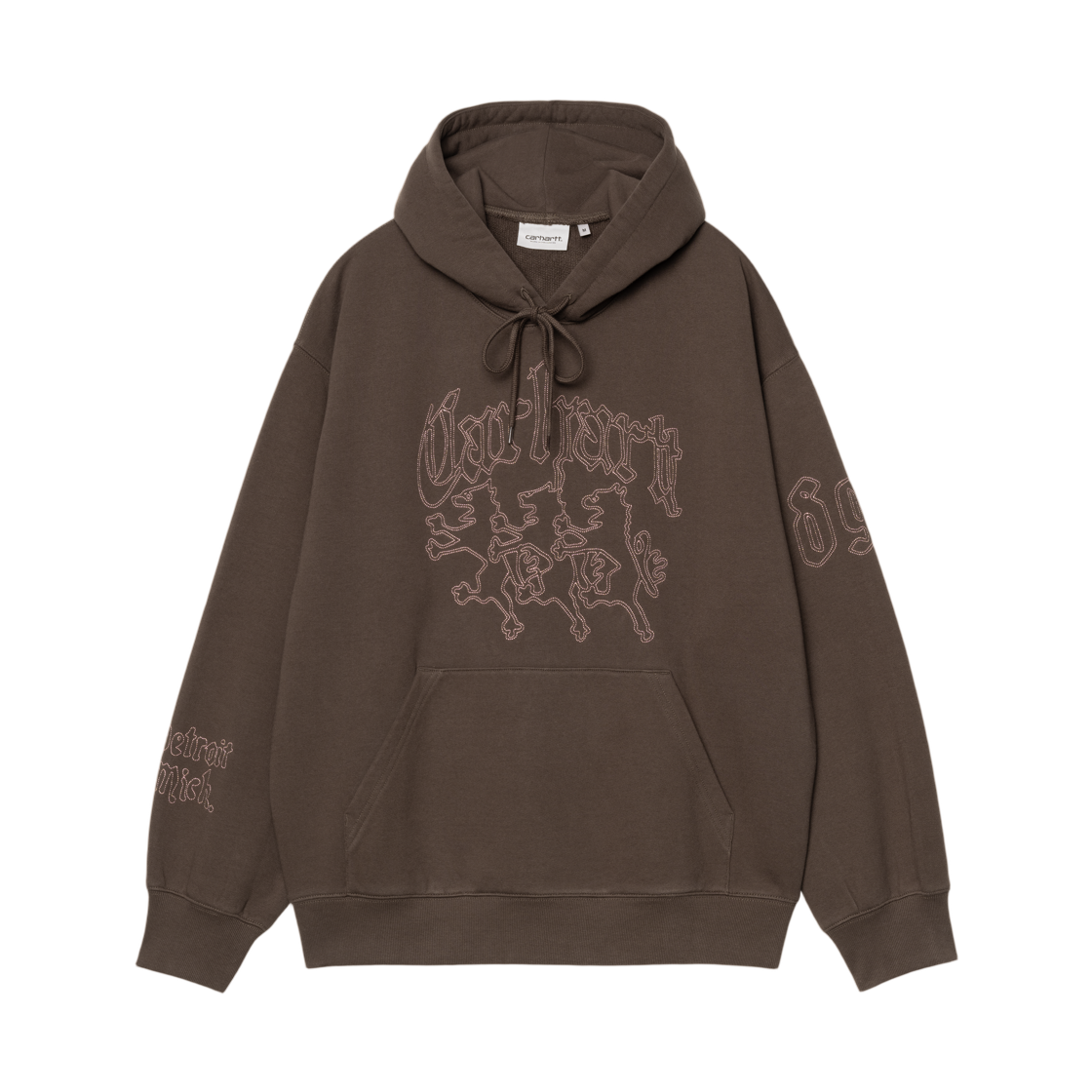 I035641-3EE-XX Carhartt WIP Hooded Hackwork Sweatshirt Vitola Glassy Pink