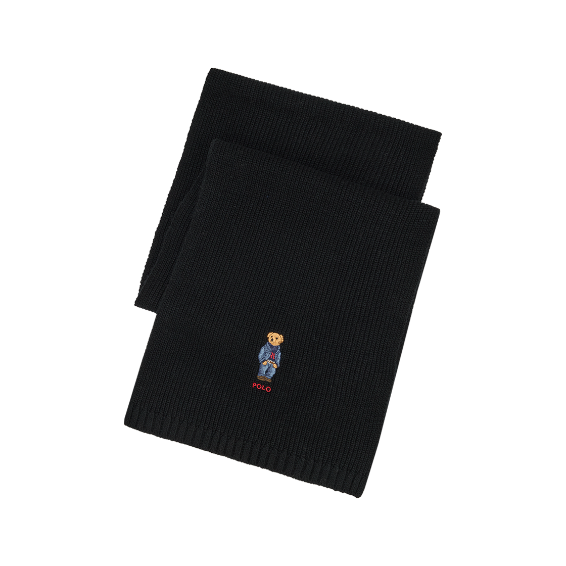 [10%적립] 폴로 랄프 로렌 폴로 베어 니트 스카프 폴로 블랙  - 25FW([10%적립] Polo Ralph Lauren Polo Bear Knit Cotton Sweater Polo Black - 25FW)
