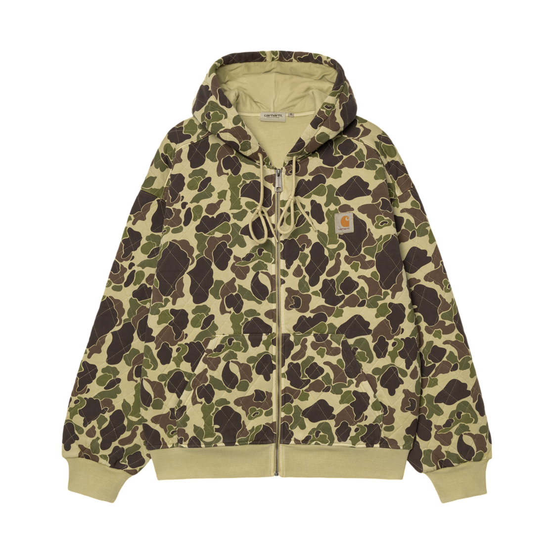 I035665-2EQ-GD Carhartt WIP Hooded Vista Quilted Sweat Jacket Camo Duck Green Garment Dyed