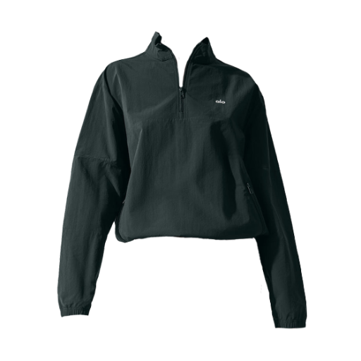 알로 요가 라이트 웨이트 테이크어웨이 트랙 풀오버 차콜 그린(Alo Yoga Light Weight Takeaway Track Pullover Charcoal Green)