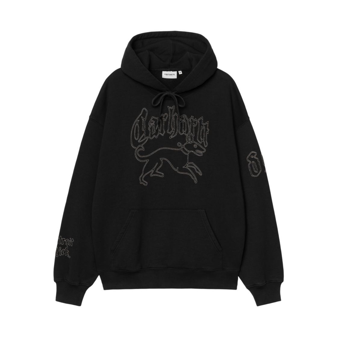 I035641-2JQ-XX Carhartt WIP Hooded Hackwork Sweatshirt Black Wall
