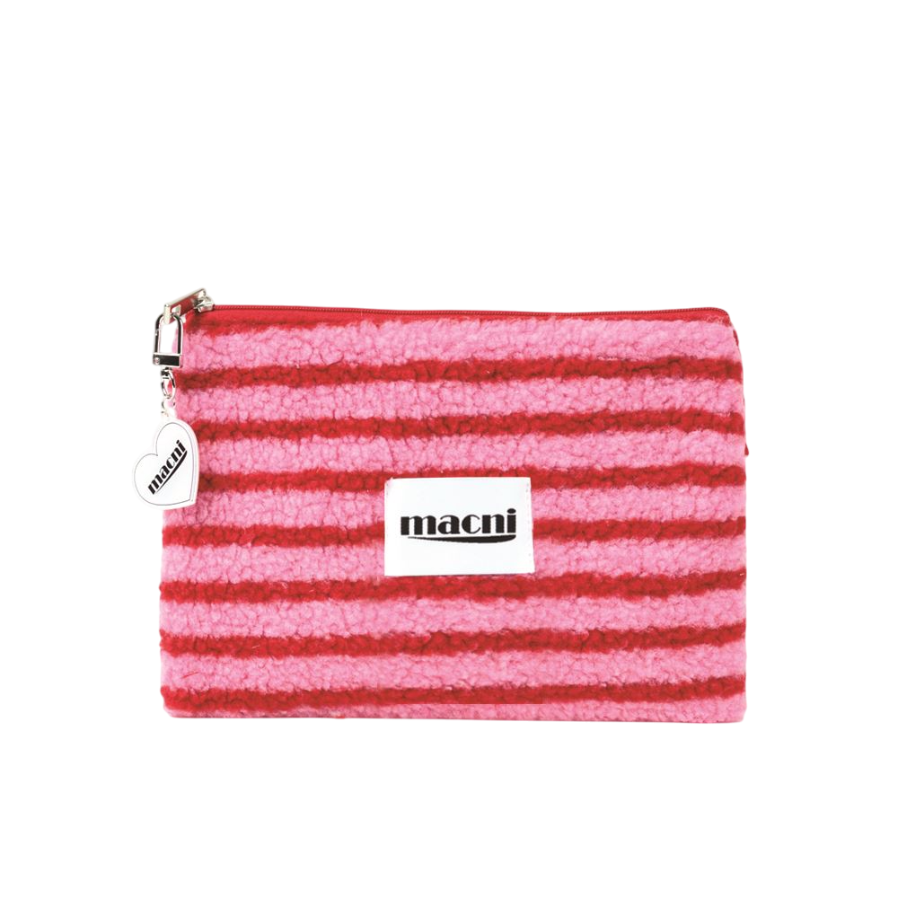 C255UAPC09PK0FR MACNI POODLE STRIPE SLIM POUCH PINK