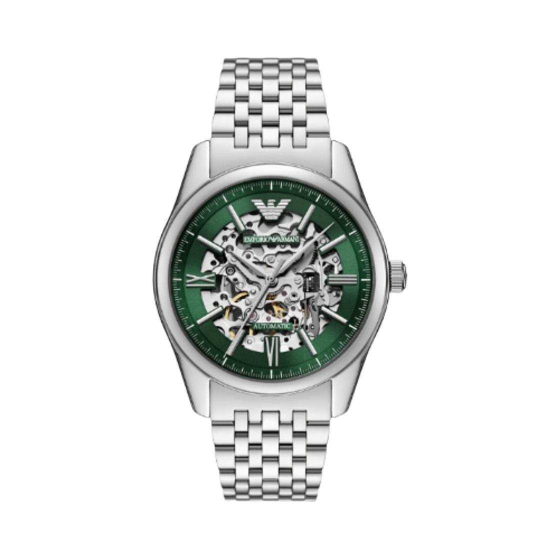 엠포리오 아르마니 오토매틱 쓰리핸드 43mm 스테인리스 스틸 그린 실버(Emporio Armani Automatic Three-Hand 43mm Stainless Steel Green Silver) - 1